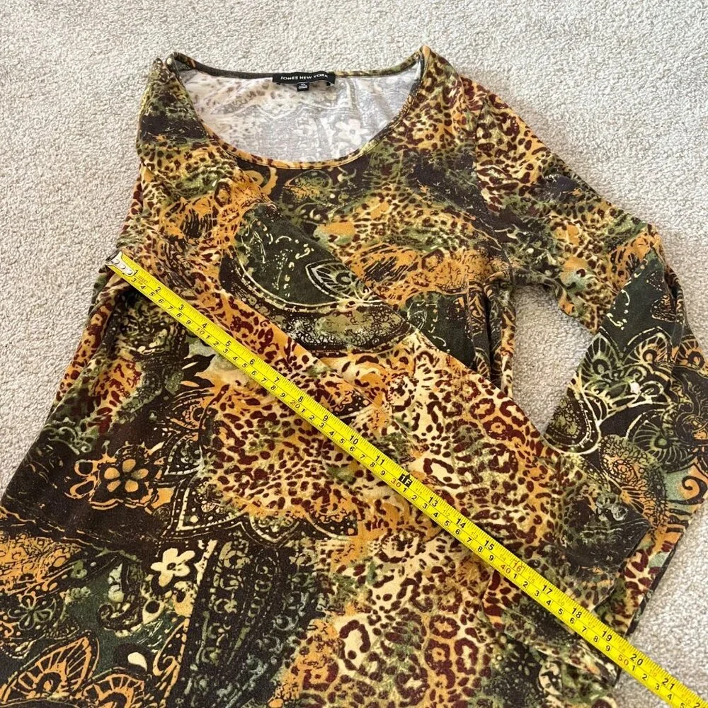 Vintage Jones New York Cheetah Abstract Cotton Top - Picture 9 of 9